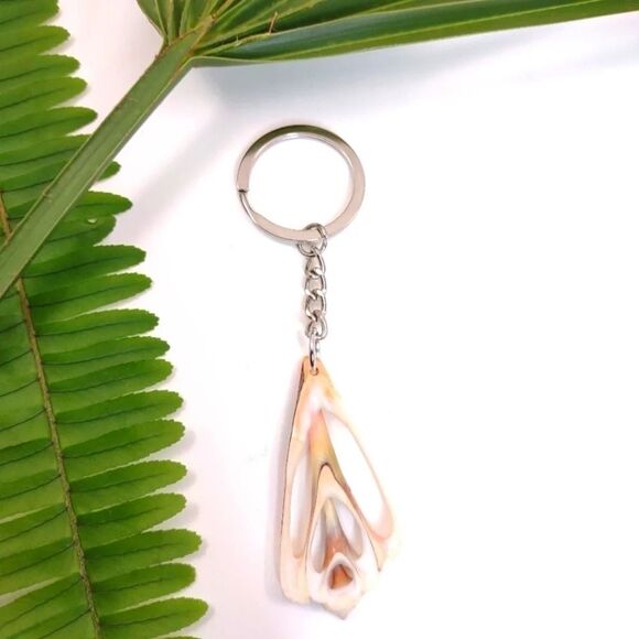 Seashell Keyring Slice Conch Seashell Clearwater Beach, Florida - Picture 2 of 11